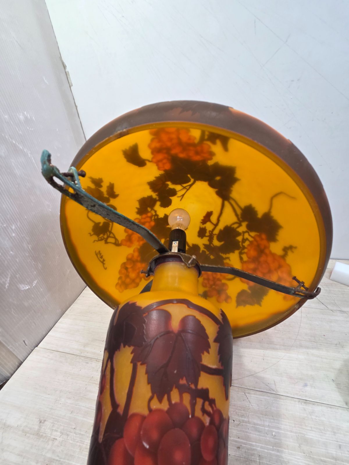 エミール ガレ風ランプ 大型 スタンドライト アンティーク