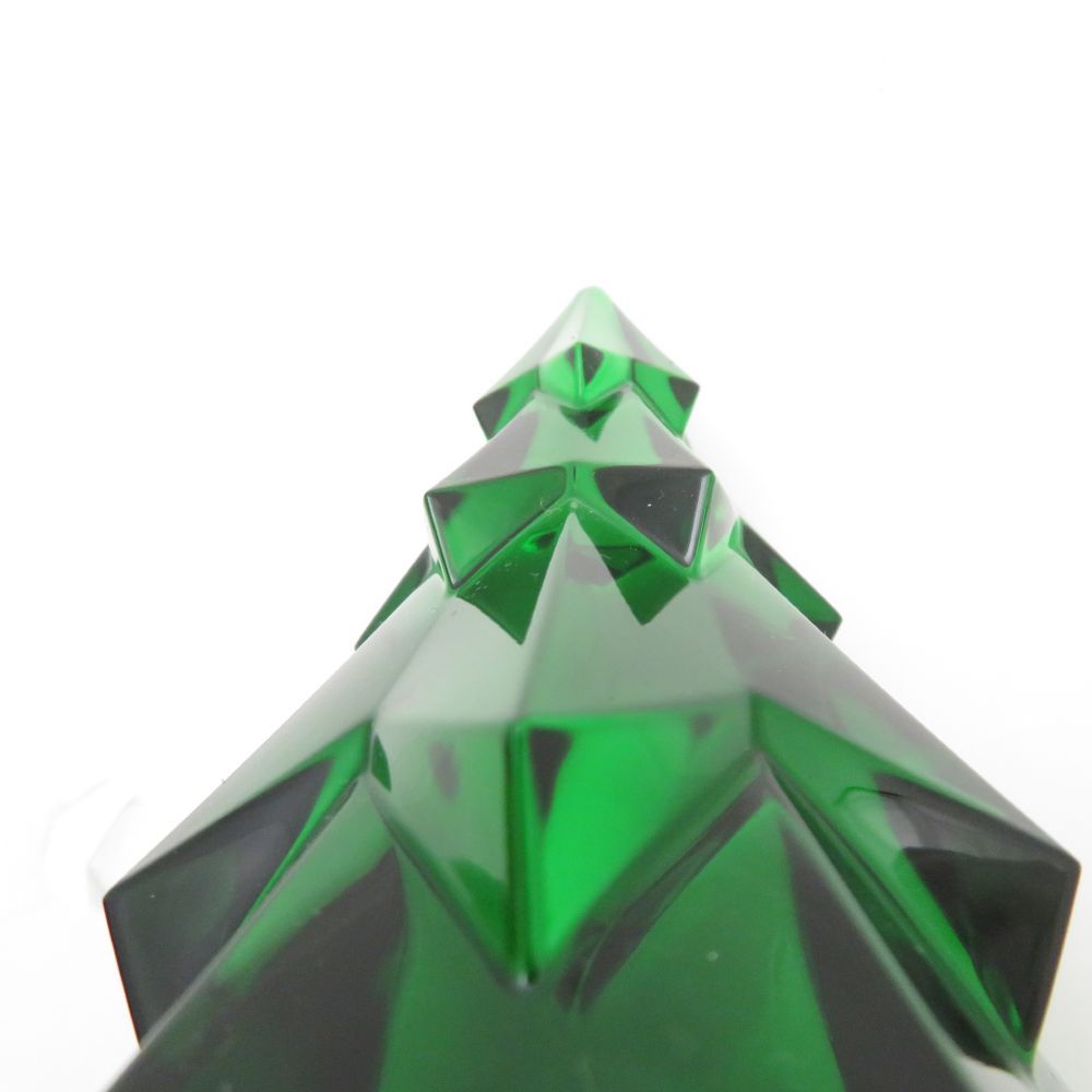 Baccarat バカラ クリスマスツリー 置物 フィギュリン グリーン ノエル 美品 Baccarat バカラ クリスマスツリー 1点 ノエル フィギュ