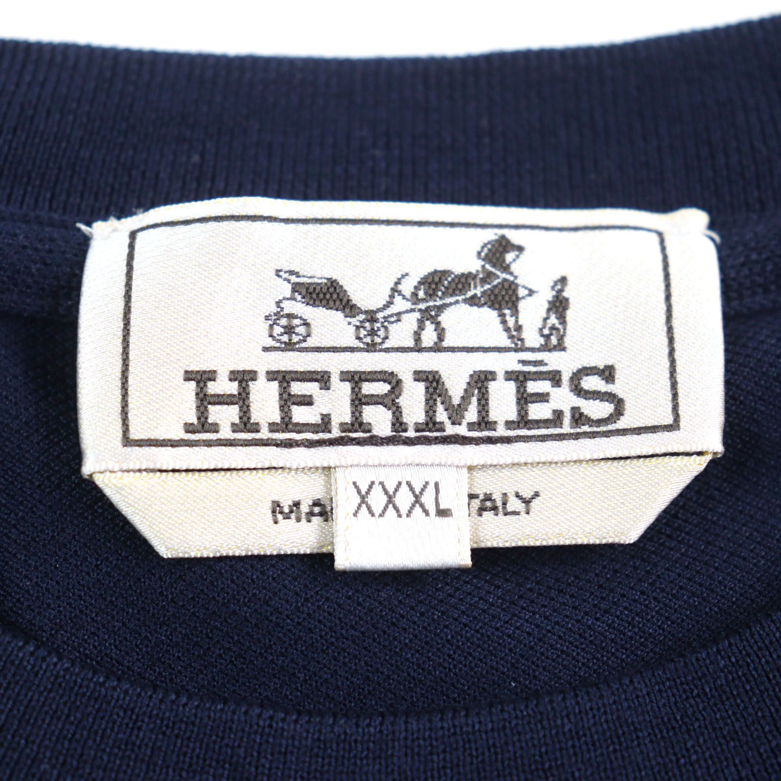 未使用品○HERMES エルメス 23SS コットン100% Hロゴ刺繍 ポケット付き  