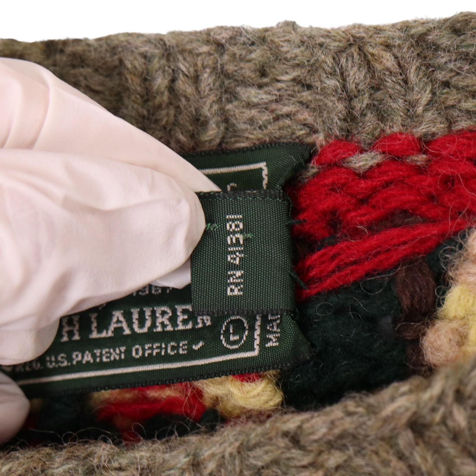 90年代 POLO COUNTRY ポロカントリー HAND KNIT ネイティブ柄 セーター 