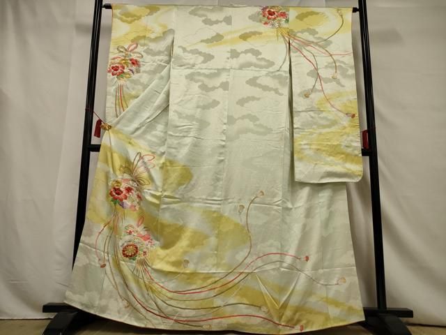 平和屋着物□豪華振袖 駒刺繍 くす玉 暈し染め 金銀糸 正絹 逸品