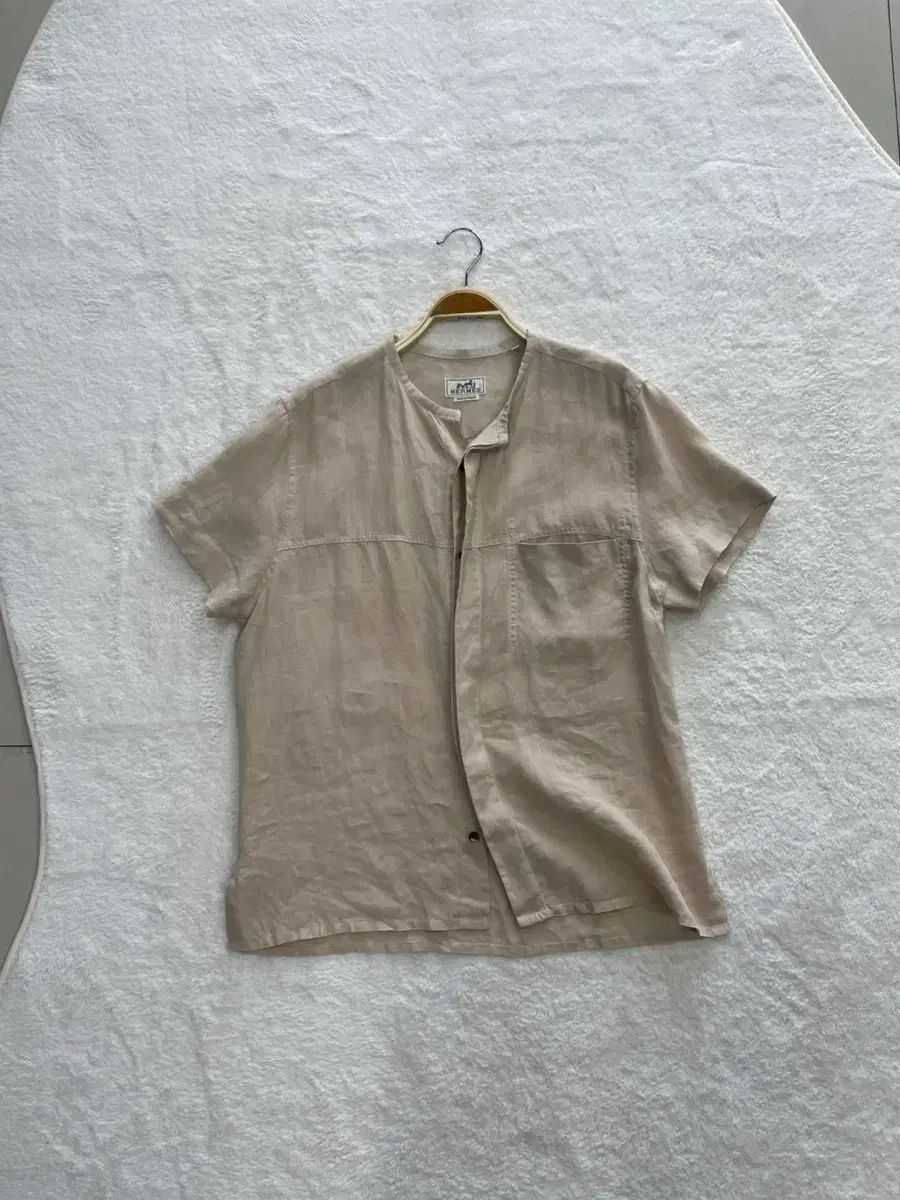 Hermes エルメス リネン 半袖シャツ 55 ー 66