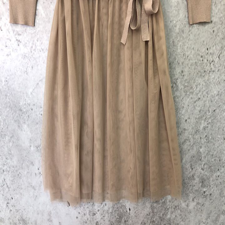 RAW FUDGE ローファッジ チュール 付き カーディガン ピンク