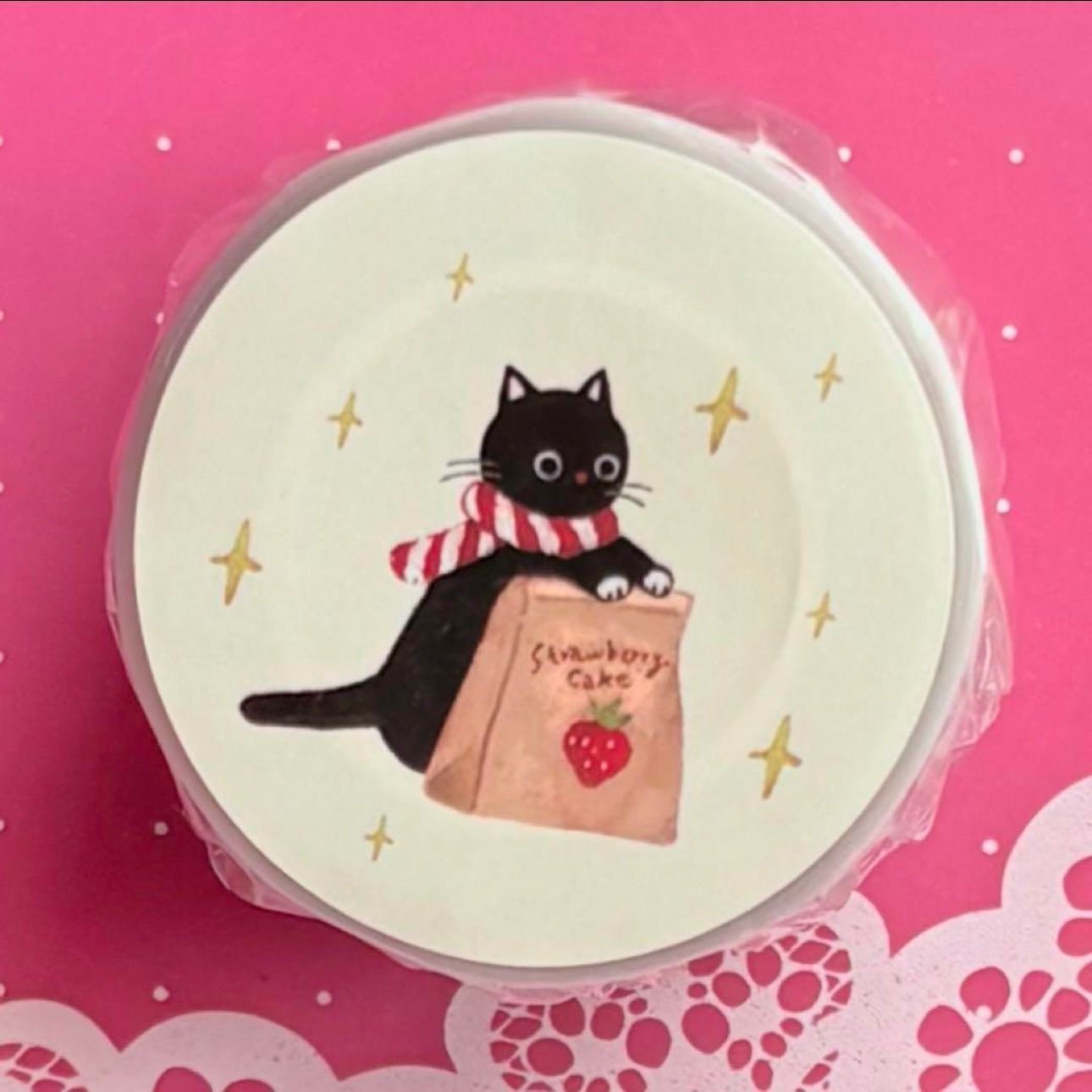 星光PET 猫猫爱草莓 ダイカット加工 5cm×5m 100cm/loop 海外マスキング