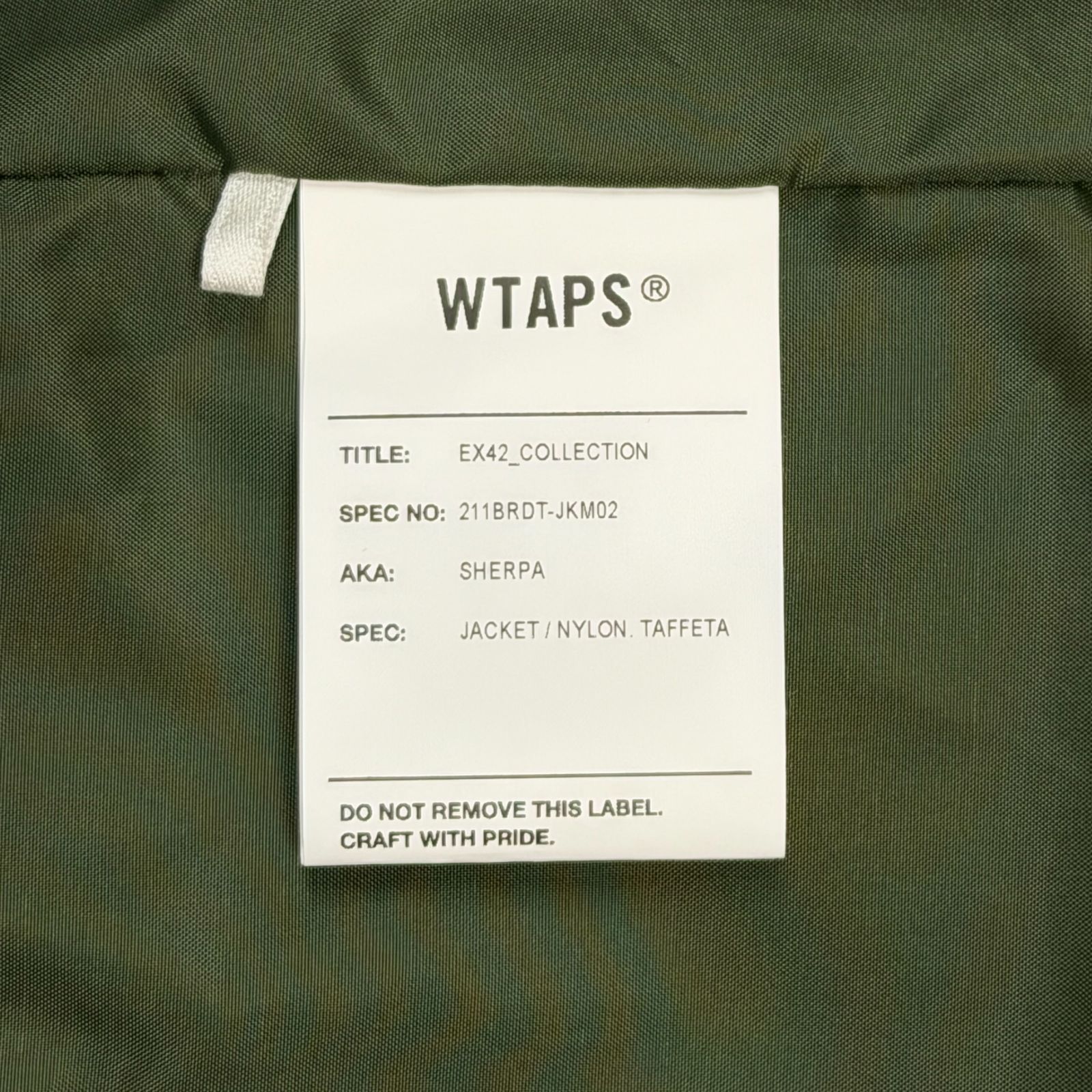 WTAPS 21SS SHERPA/JACKET/NYLON.TAFFETA ナイロンジャケット 
