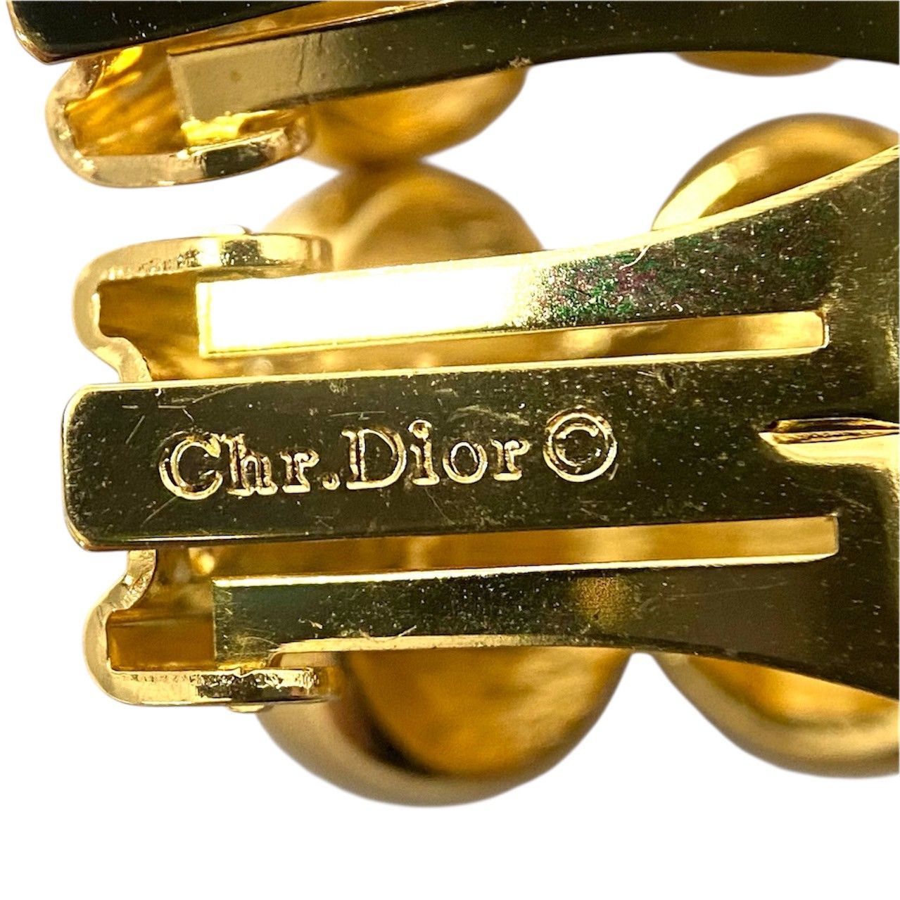 Y【Dior】イヤリング カラーストーン ラインストーン ゴールド