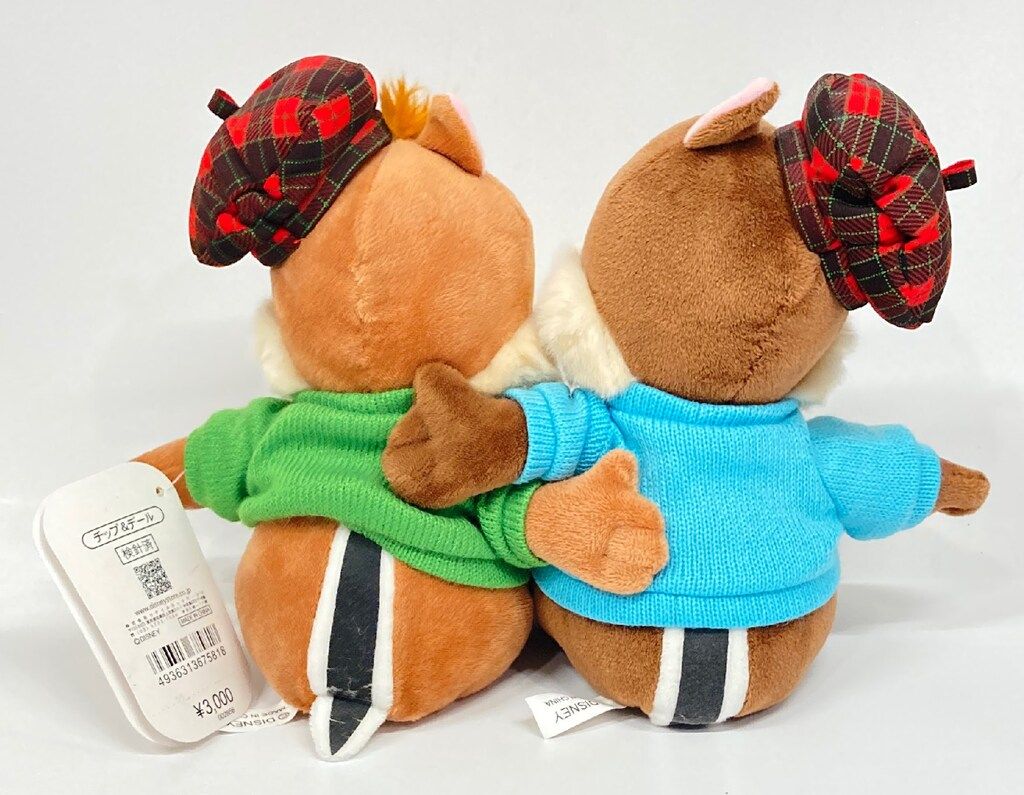 チップ　デール　ぬいぐるみ　ベレー帽　クリスマス　ニット　かわいい　タグ付 レアディズニー チップ\u0026デール クリスマス ぬいぐるみ マスコット 小物入れ 眼鏡スタンド サンタ トナカイ レトロ