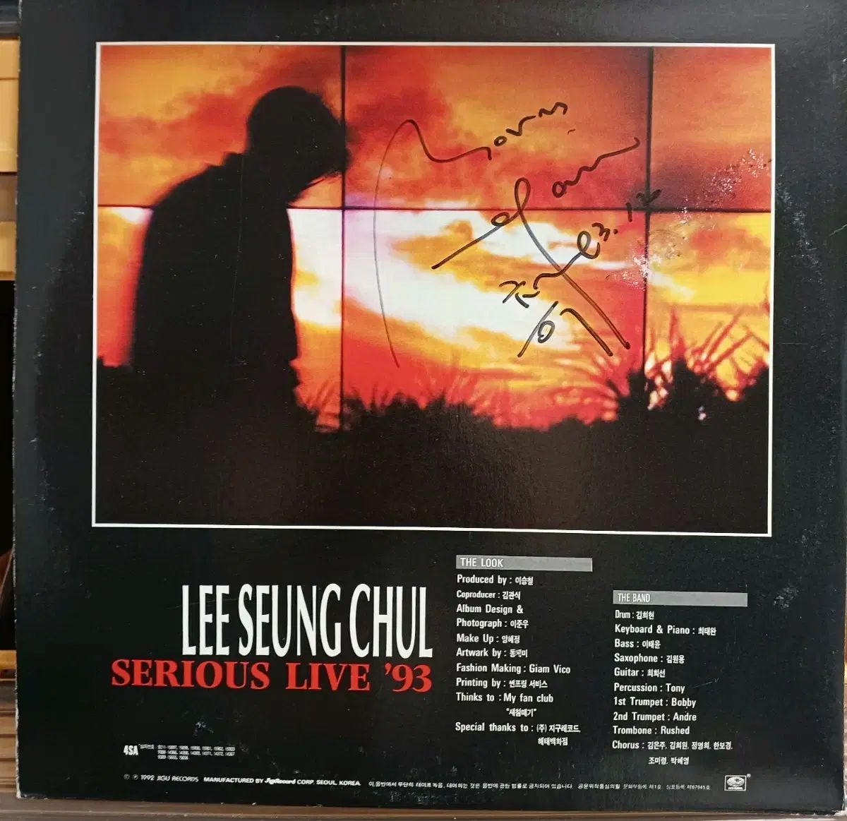 93 初年度 イ スンチョル LP 2LP サインブック Serious Live NM