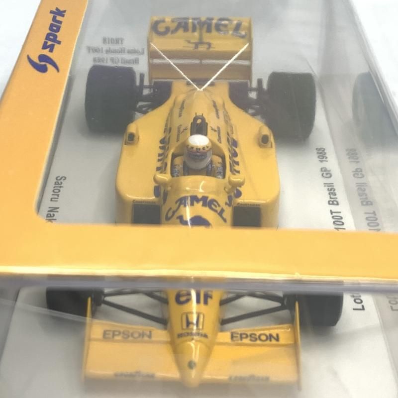 【中古】Spark 1/43 Lotus Honda 100T Brasil GP 1988 CAMEL ＃2(イエロー) TR018 ミニカー[10][240010472765] 中古】1/43 Spark Lotus Honda 100T Brasil GP 1988 CAMEL #2
