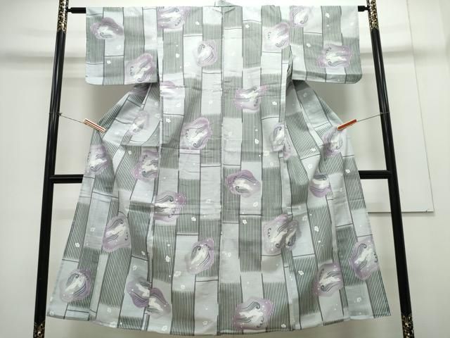 平和屋着物∴夏物 浴衣 跳兎 立波文 綿 CAAY4628ng