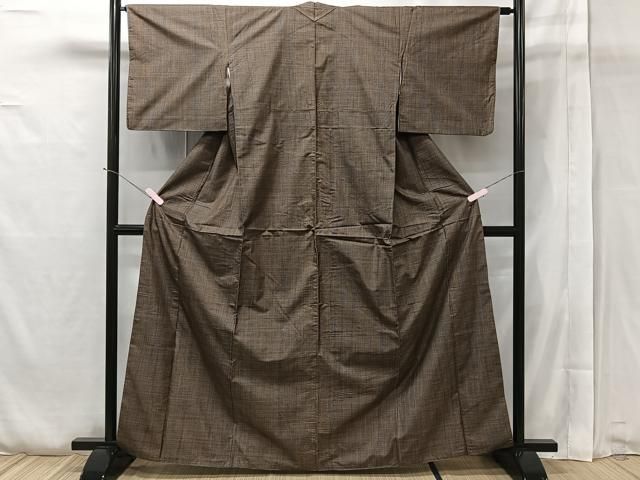 平和屋特選着物■本場大島紬　縦菱　逸品n351n