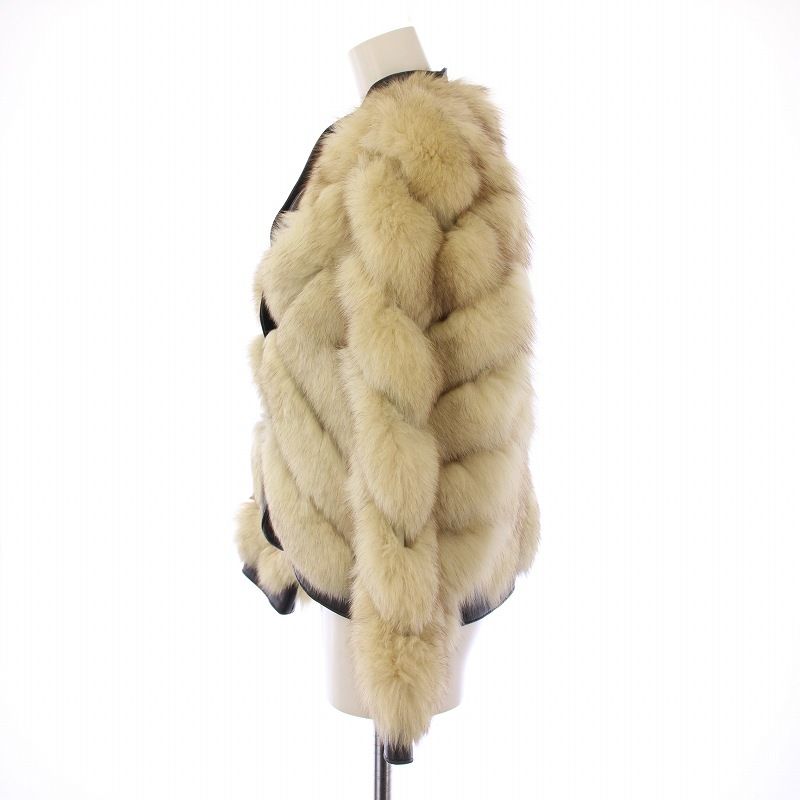 【美品】SAGA FOX ベージュ サガフォックス SAGA FOX jindo 銀サガ フォックスファーコート