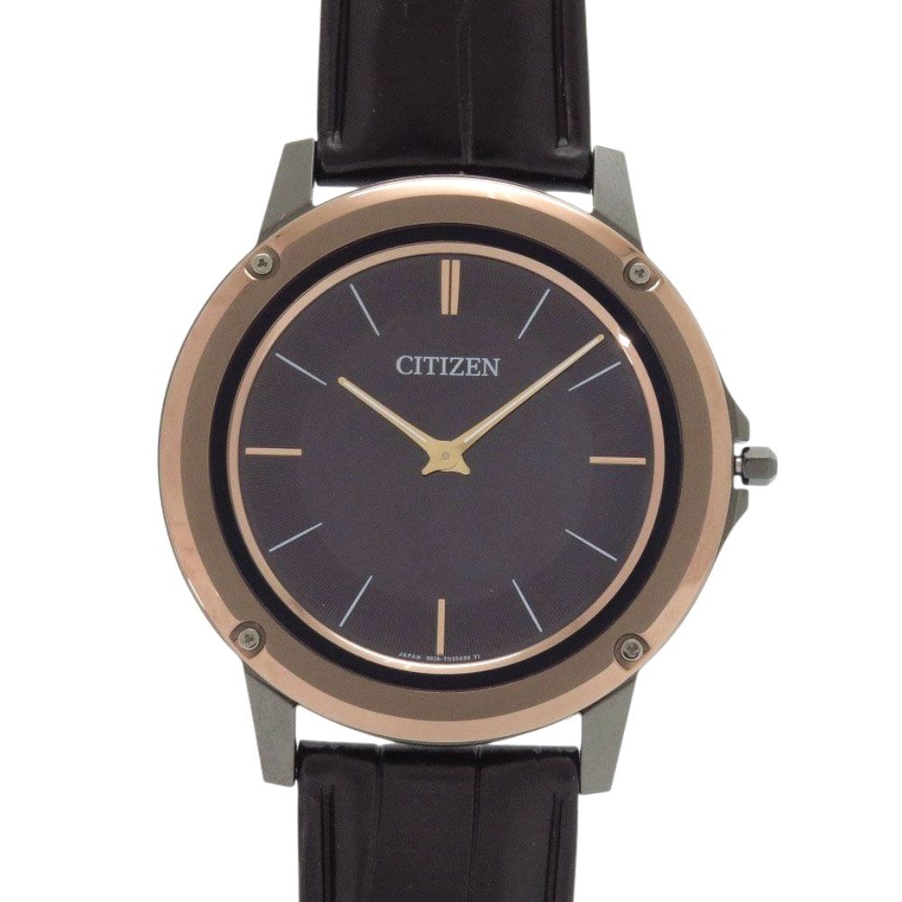 シチズン エコドライブ ワン AR5025-08E SS クロコダイル ブラック 黒文字盤 腕時計 0046 CITIZEN