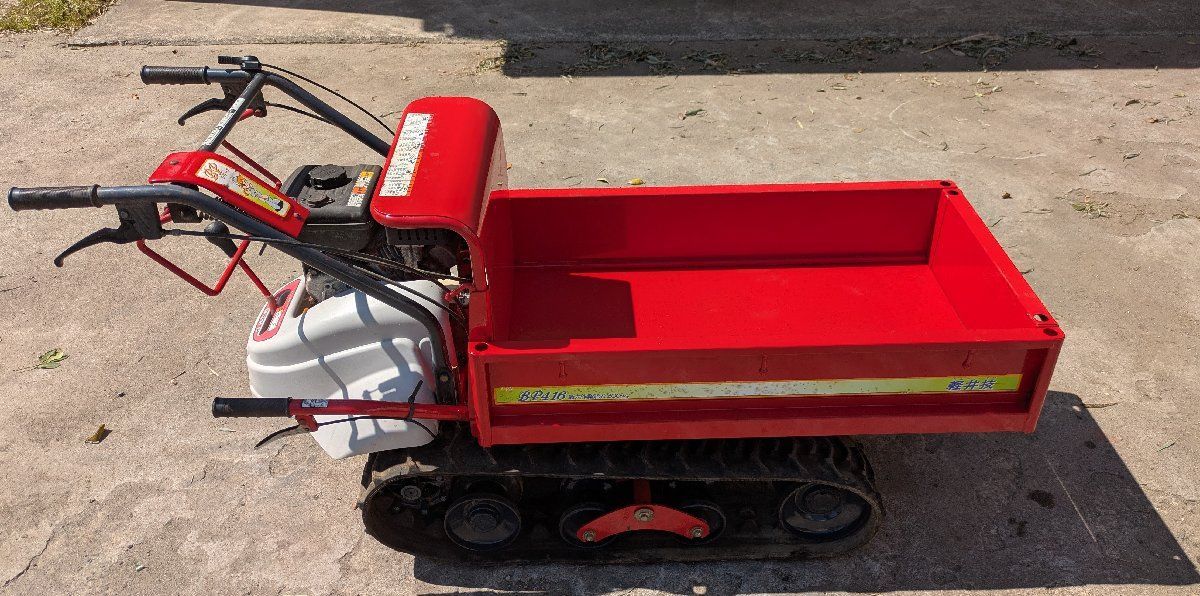 鹿児島発 築水キャニコム クローラー運搬車BP416 手動ダンプ 300㎏送料