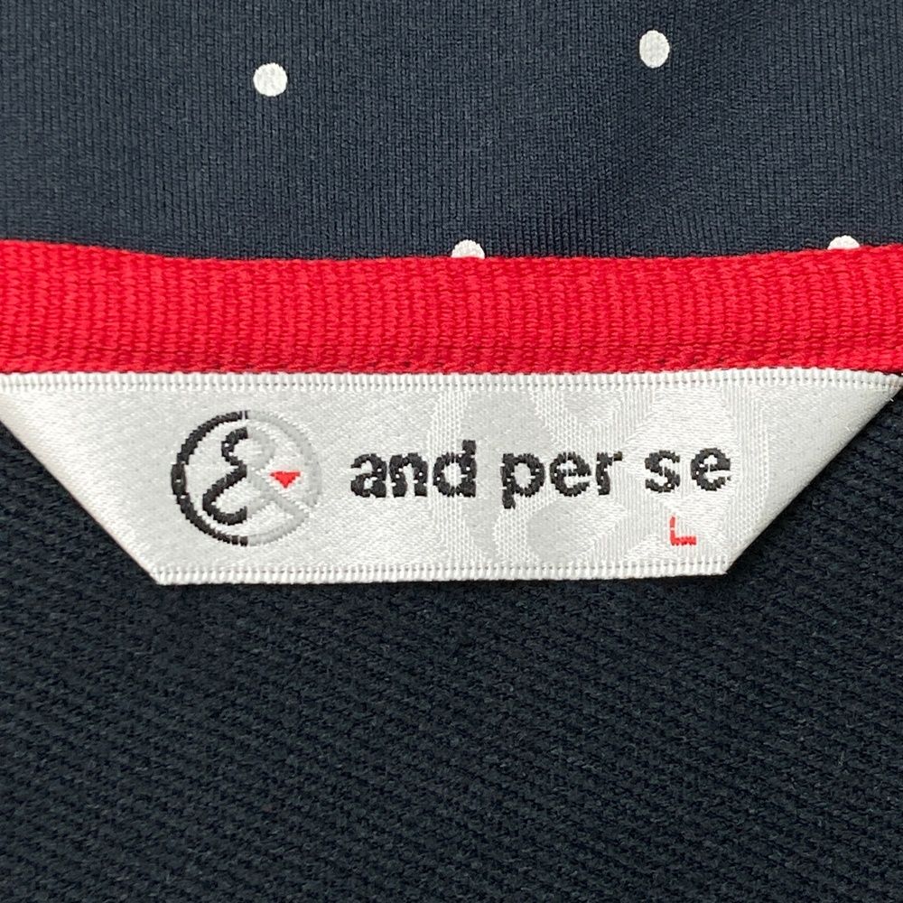 サイズ：L AND PER SE アンパスィ  ジップジャケット ドット柄 ネイビー系 [240101491039] ゴルフウェア レディース ストスト サイズ：L AND PER SE アンパスィ ジップジャケット ドット柄