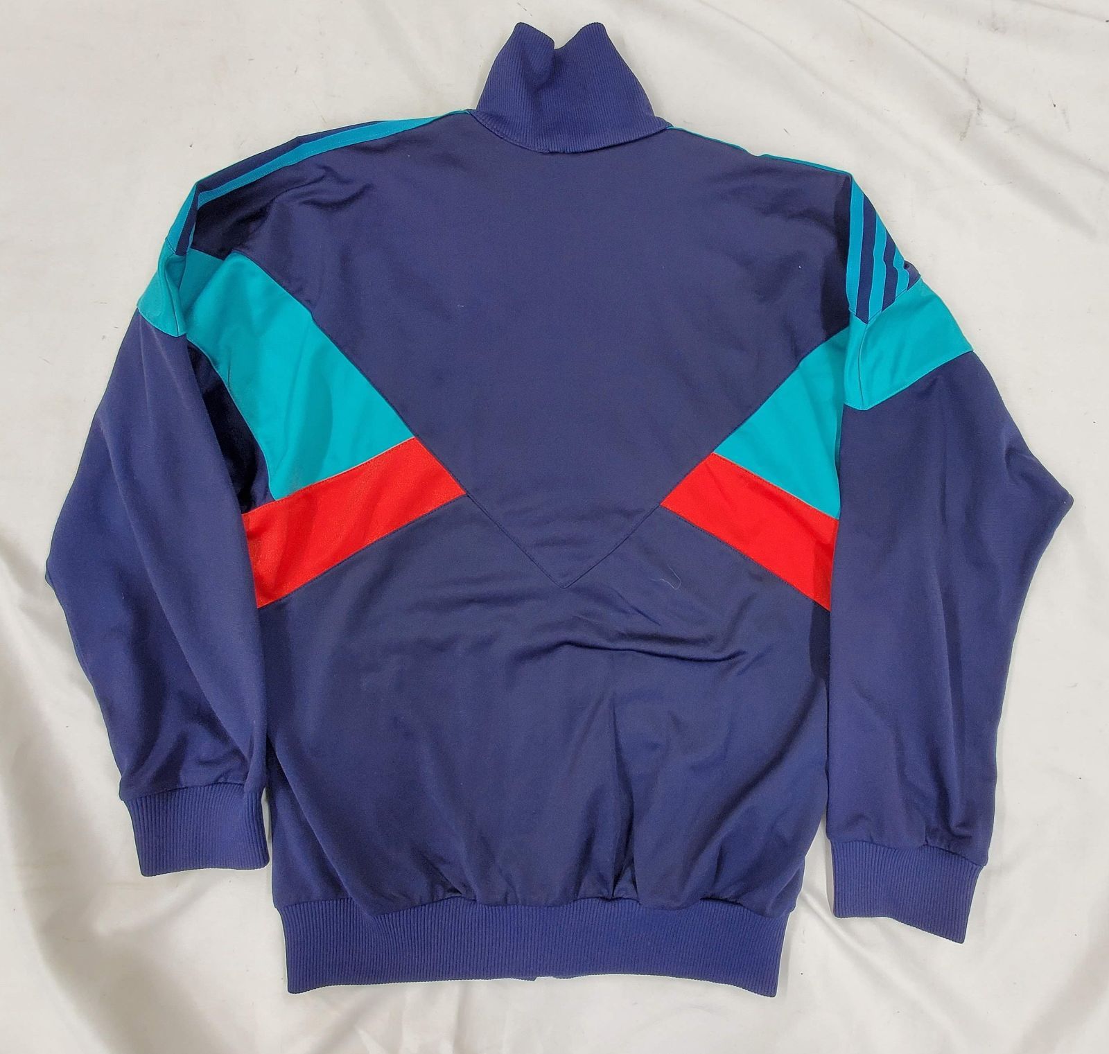 80 s ヴィンテージ adidas アディダス トラックジャケット ジャージ XXSサイズ 紺色 マルチ Trefoil fg 1027-1