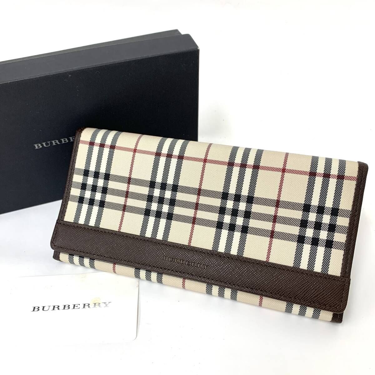 未使用級　BURBERRY 正規品　がま口　二つ折り　ノバチェック　大人気 A3749 美品！ 格安！ Burberry バーバリー ノバチェック がま口 二