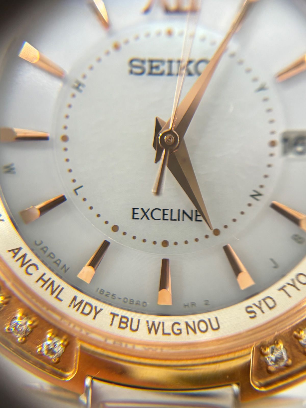 SEIKO EXCELINE 1B25-0AS0 ダイヤベゼル シェル文字盤 SEIKO EXCELINE 1B25-0AS0 ダイヤベゼル シェル文字盤 SEIKO