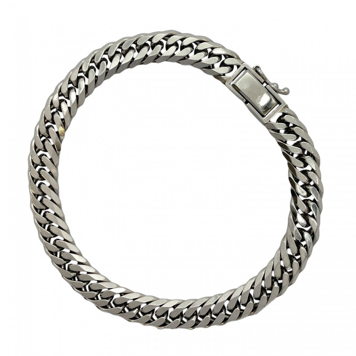 5khe067】喜平 ブレスレット Pt850 プラチナ 6面 ダブル 20.6cm 40.7g  