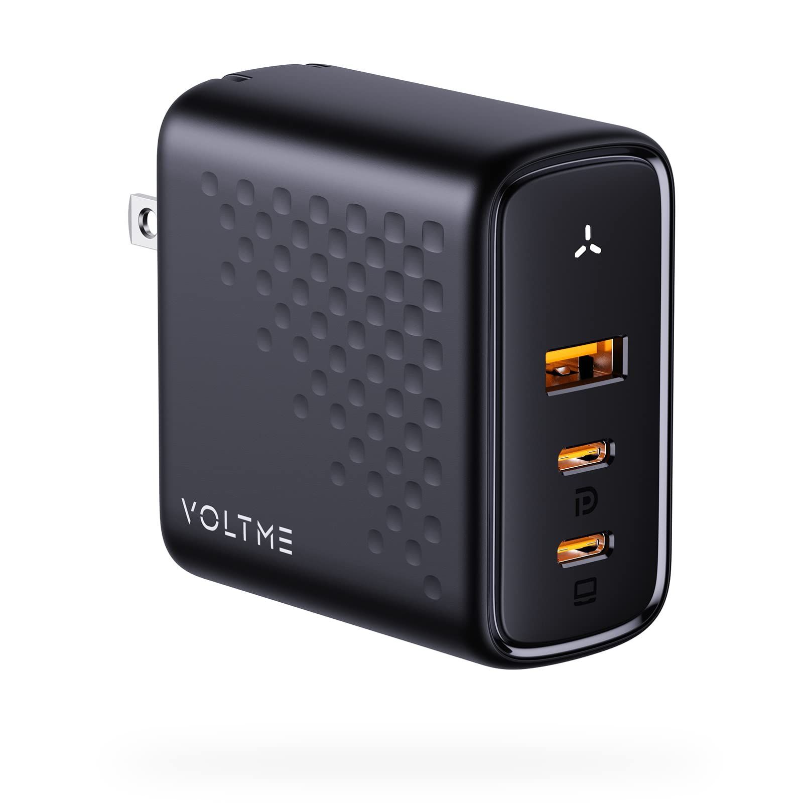 新品 PD 充電器 100W VOLTME 急速充電器 type-c 3ポート搭載 USB-A×1 u0026 USB-C×2 GaN(窒化ガリウム)採用 折畳式プラグ コンパクトPSE技術基準適合 usb充電器 タイプc 充電器 Revo 100 ブラック