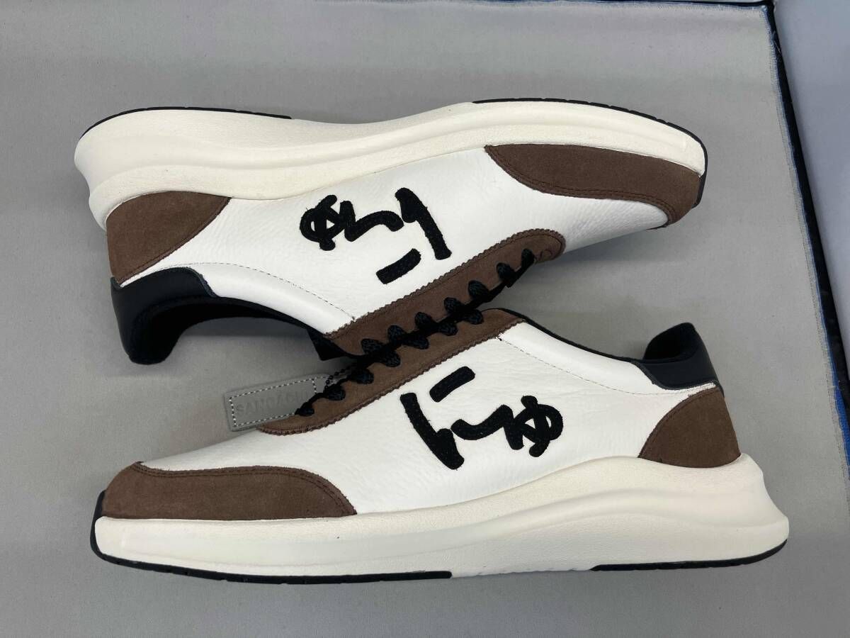 SANGACIO にゅ BLOW 『WHITE×BROWN』 スニーカー サイズ：27.5cm 