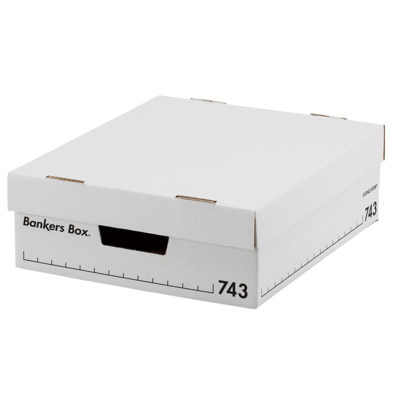 Size 743 sボックス_Color 白 文字 黒 フェローズ バンカーズボックス S 白|黒 収納ボックス Mサイズハーフ ふた式 1007801