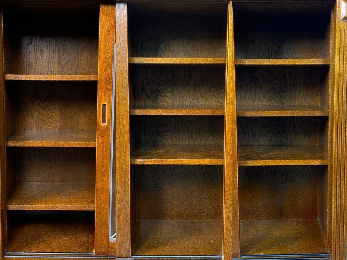 GT91 三越 家具 ブルージュ オーク ガラス キャビネット ステンド