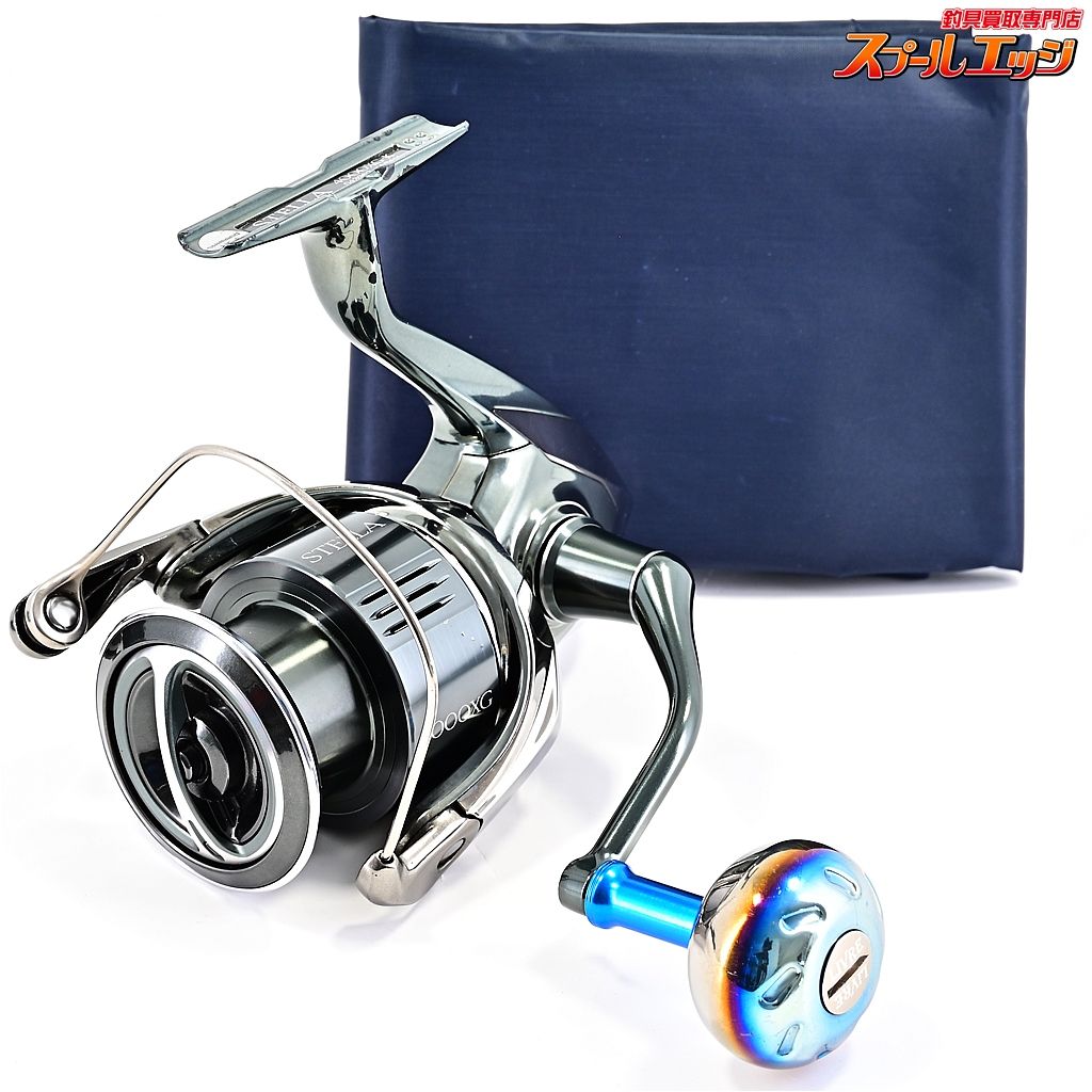 シマノ 22ステラ 4000XG リブレEP37カスタムハンドルノブ ファイヤー ブルー装着 SHIMANO STELLA m40775