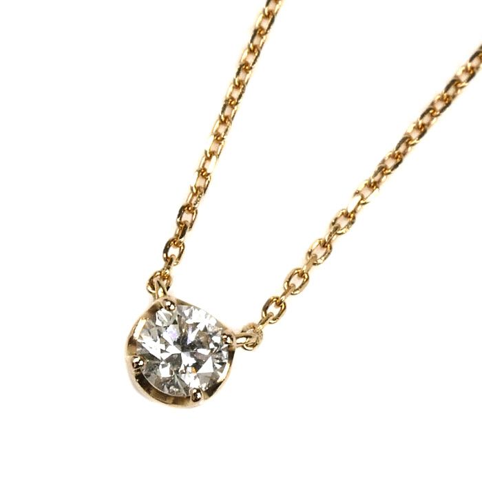 4℃ ヨンドシー K18PG ピンクゴールド プチ ダイヤモンド ネックレス 