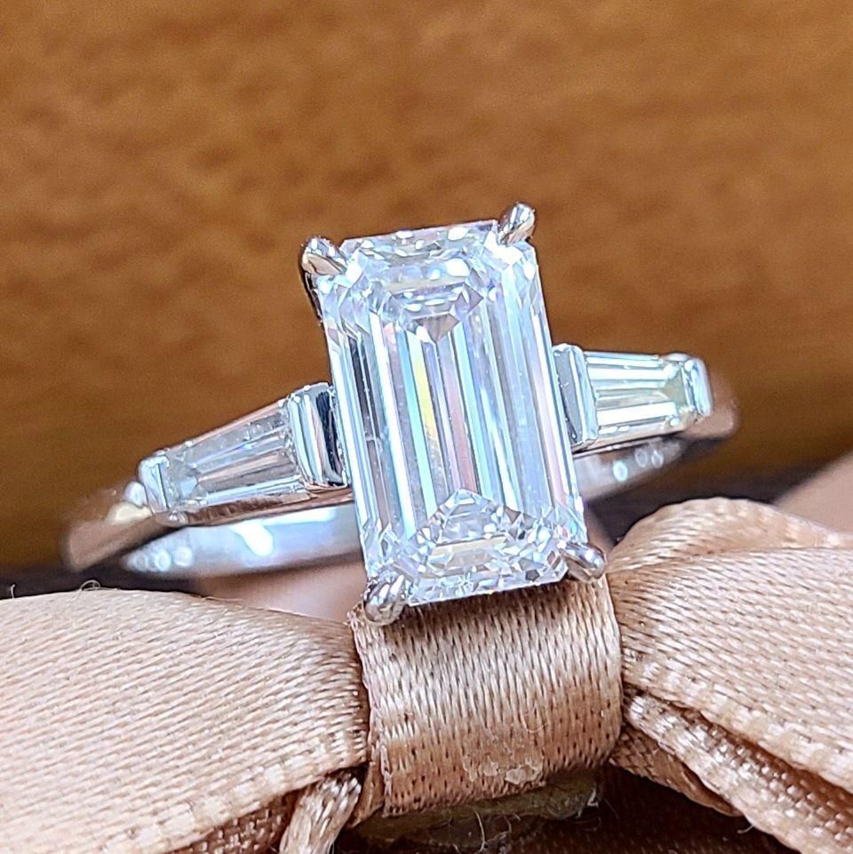 GIA 世界最高峰 2ct D IF EX エメラルドカット ダイヤモンド プラチナ リング GIA鑑定書付 Pt900 指輪 4月誕生石 - メルカリ