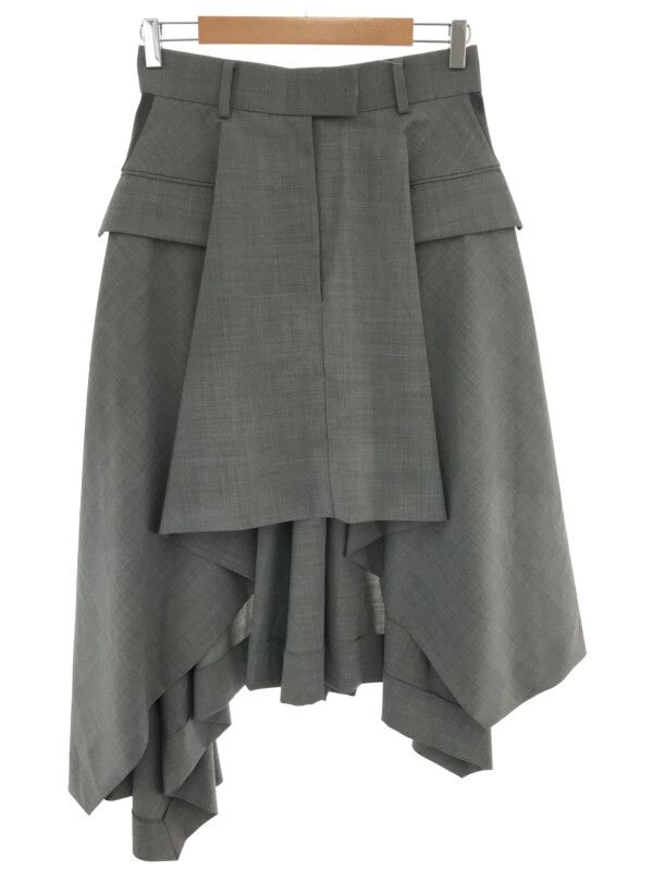 sacai サカイ 21SS Suiting Asymmetry Skirt アシンメトリー