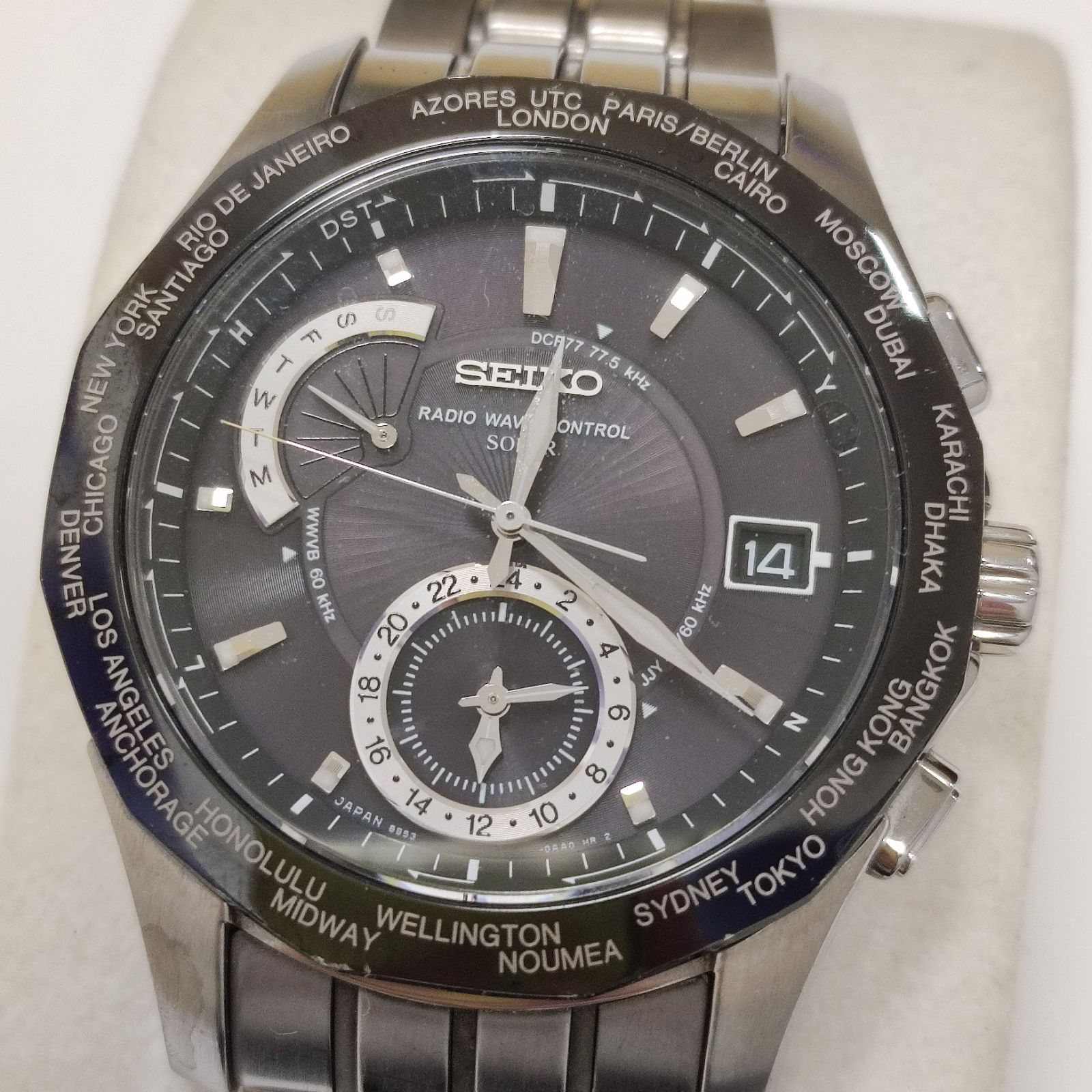 最新エルメス SEIKO セイコー BRIGHTZ ブライツ 8B53-0AA1 チタン 電波 時計