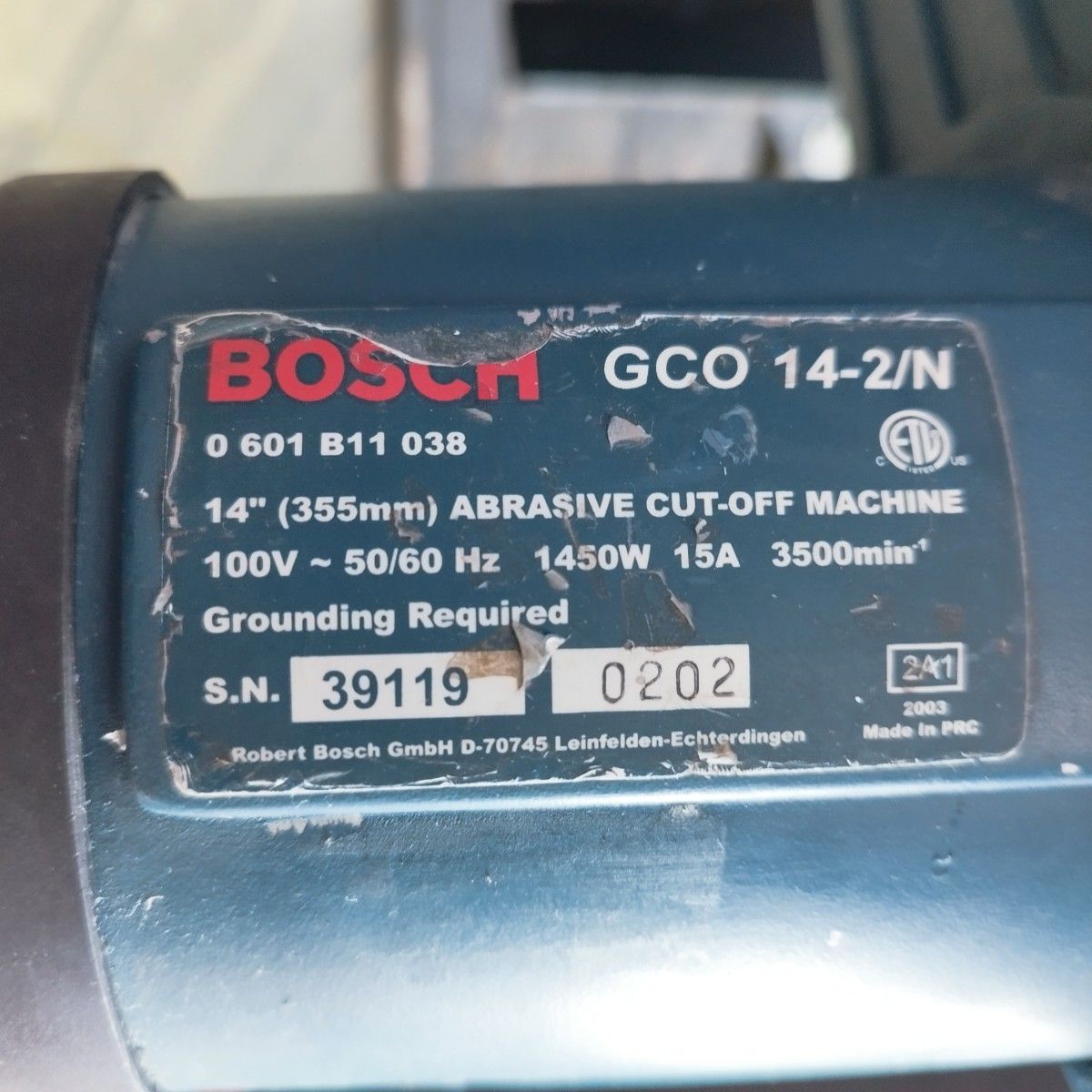 BOSCH ボッシュ GCO 14-2/N 高速切断機 【東大和店】 - アクトツール