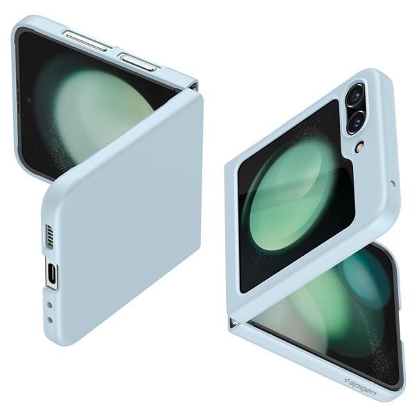 Galaxy Flip 5_ミュート・ブルー Spigen Galaxy Flip5 ケース [ SC-54D | SCG23 ] 超軽量 超薄型 黄ばみ無し レンズ保護 [ 厚さ 0.8ｍｍ ] 重さ19g パーフェクト・フィット ワイヤレス充電対応 エアー
