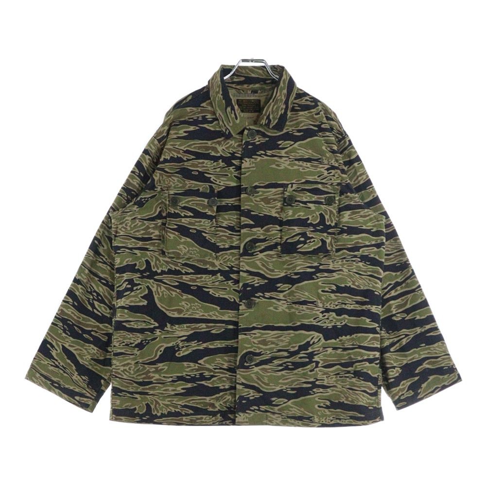 WACKO MARIA ワコマリア TIGERCAMO L|S SHIRTS バックロゴプリント タイガーカモ アーミー長袖シャツ カーキ