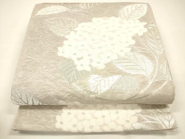 平和屋着物＊夏物 六通柄袋帯 紫陽花 銀糸 正絹 DAAY8184cm
