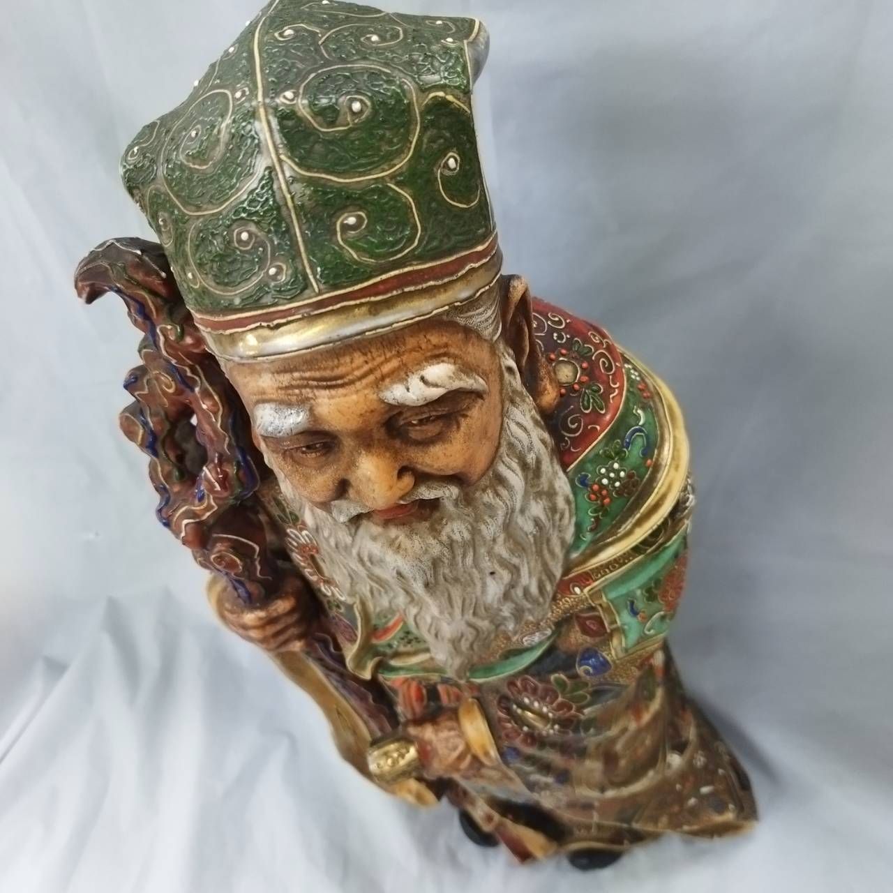 九谷焼 寿老人 彫刻置物 置物 七福神 縁起物 八幡窯 - メルカリ