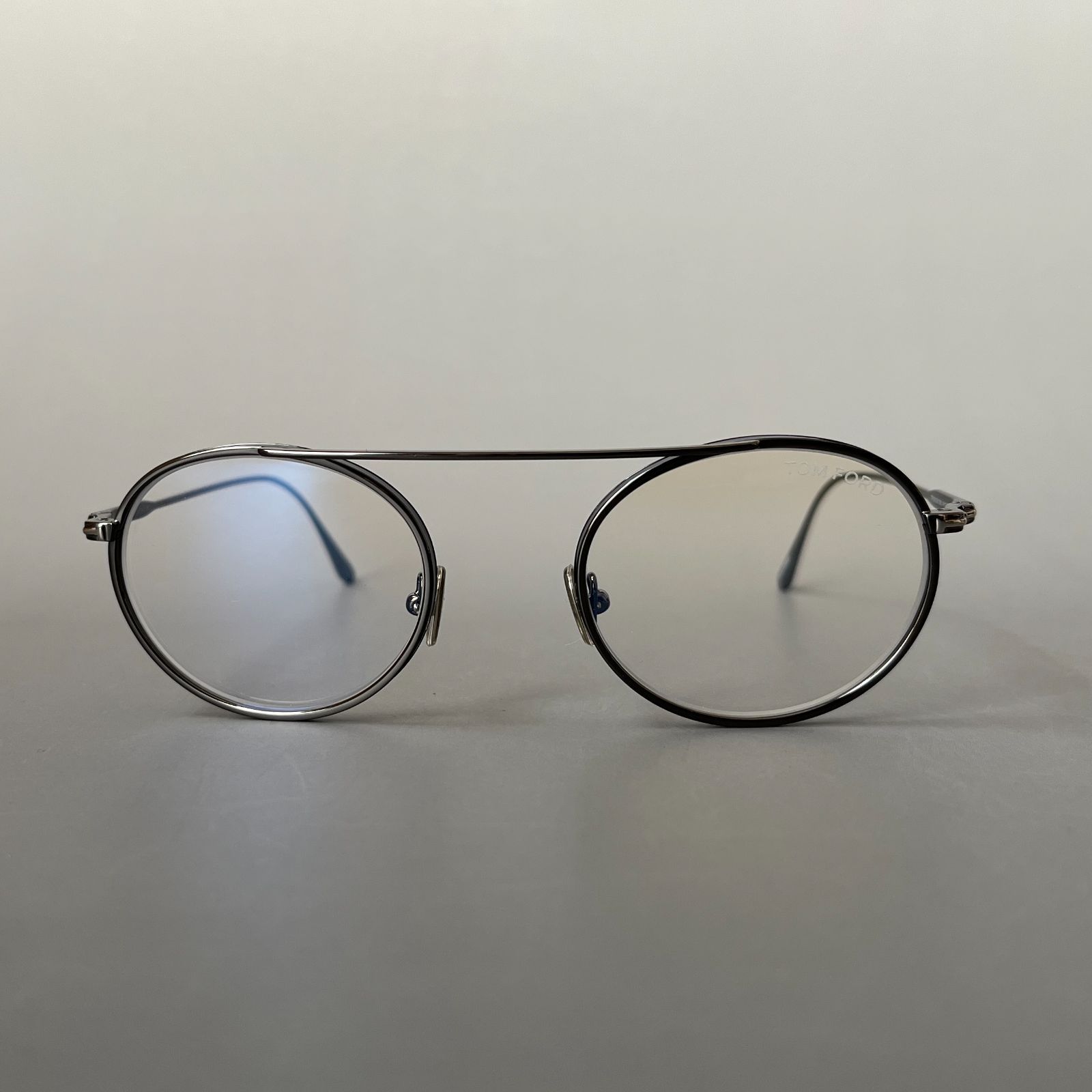 トムフォード メガネ メンズ レディース オーバル ガンメタ ネイビー グレー メガネ トムフォード メンズ レディース TOM FORD オーバル