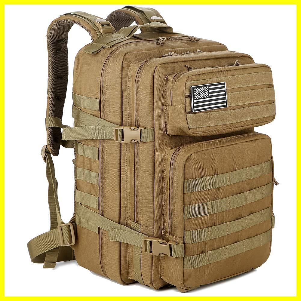 【人気商品】45リットルミリタリー [QTu0026QY] タクティカルバックパック Molle アーミーアサルトパック3日間 バグアウトバッグ ハイキング用リュックサック、ツリーキング用リュックサック