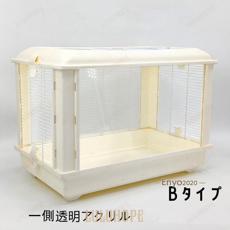 ハムスターケージ 小動物用ケージ 鳥かご 60*39*45 オシャレ 大型 大空間 シンプル クリア 観察しやい 鉄檻 アクリル 通気性 掃除しやい 天板扉 正面扉