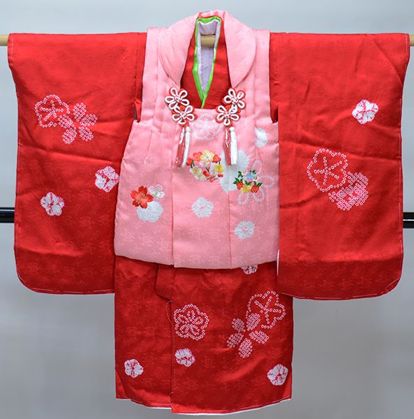 お宮参り 産着 のしめ 女児 正絹 白地 綸子地 金刺繍 祝着 NO42701 お  