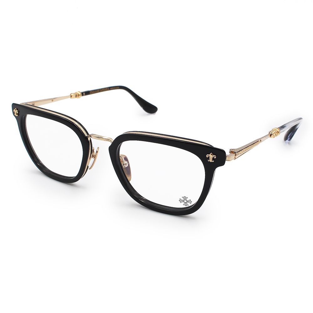 クロムハーツ STRAPADICTOME 眼鏡 メガネ フレーム プラスチック メタル ブラック ゴールド CHROME HEARTS