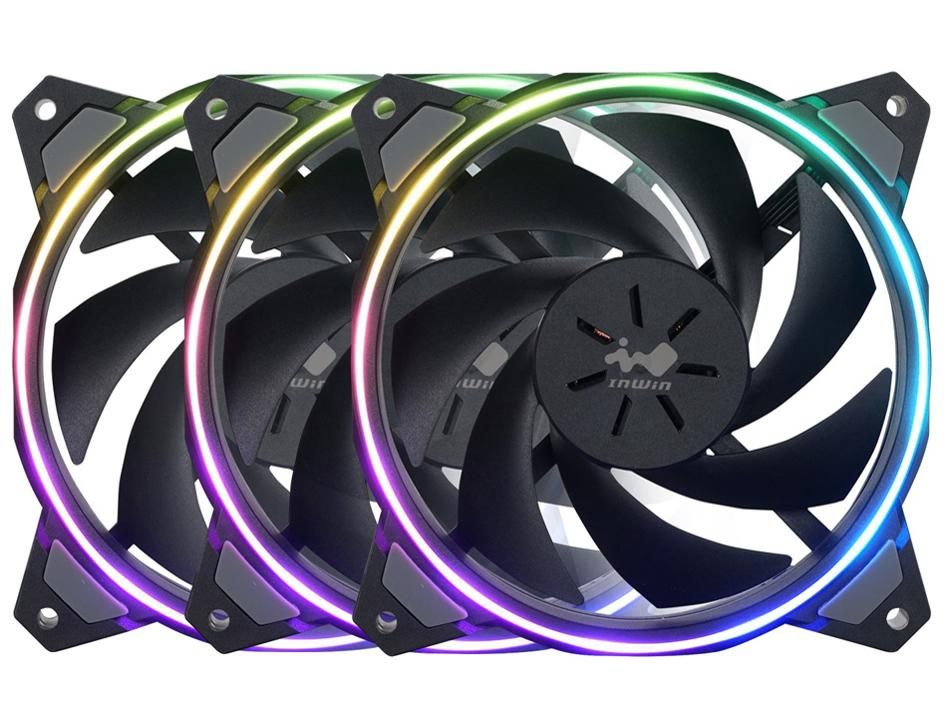 【新品・4営業日で発送】IN WIN アドレッサブル RGB ライティング対応 120mm ケースファン Sirius Loop ASL120 3個パック ASL120FAN-3PK 