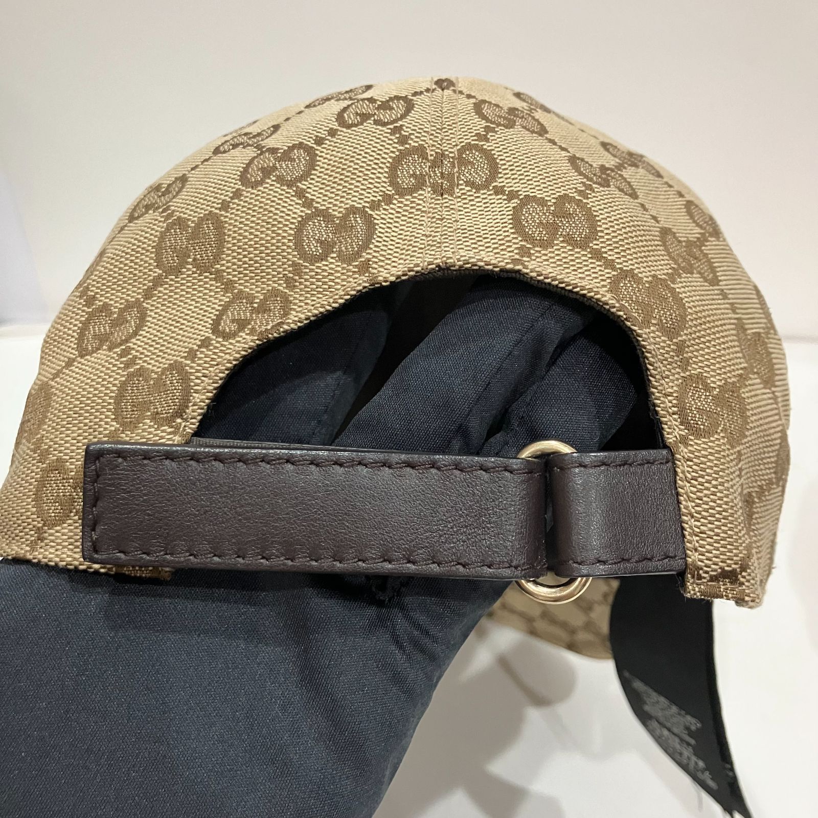 GUCCI GGキャンパス シェリーライン ベースボールキャップ グッチ GUCCI グッチ GGキャンバス 黒 シェリーライン ベース