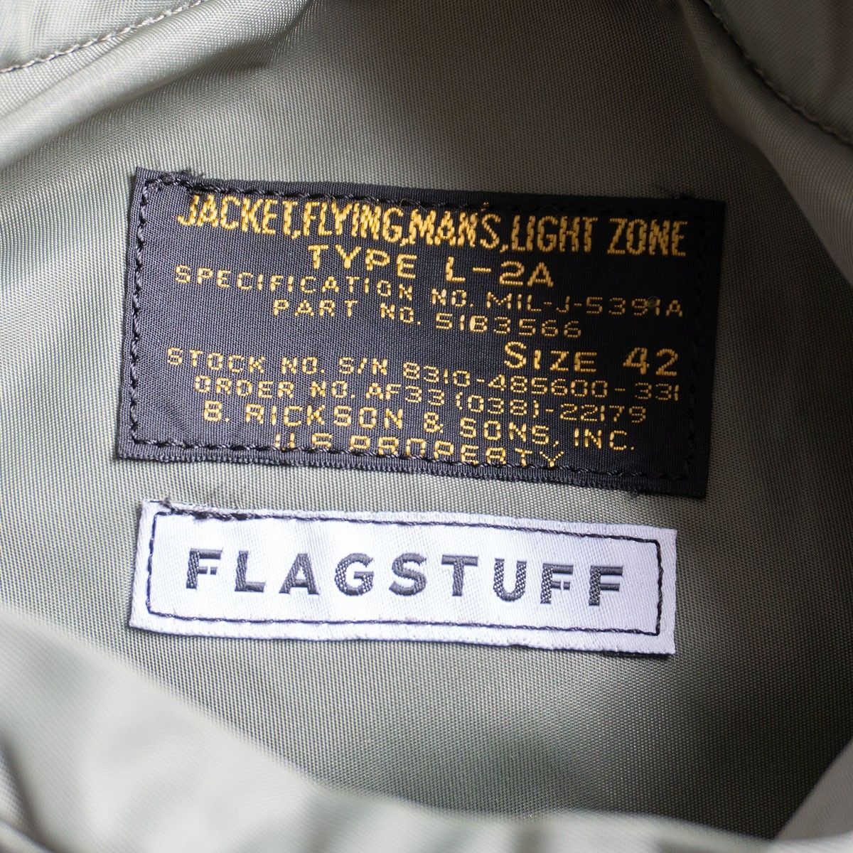 希少】BUZZ RICKSON'S×FLAGSTUFF×BEAMS【L-2A フライト