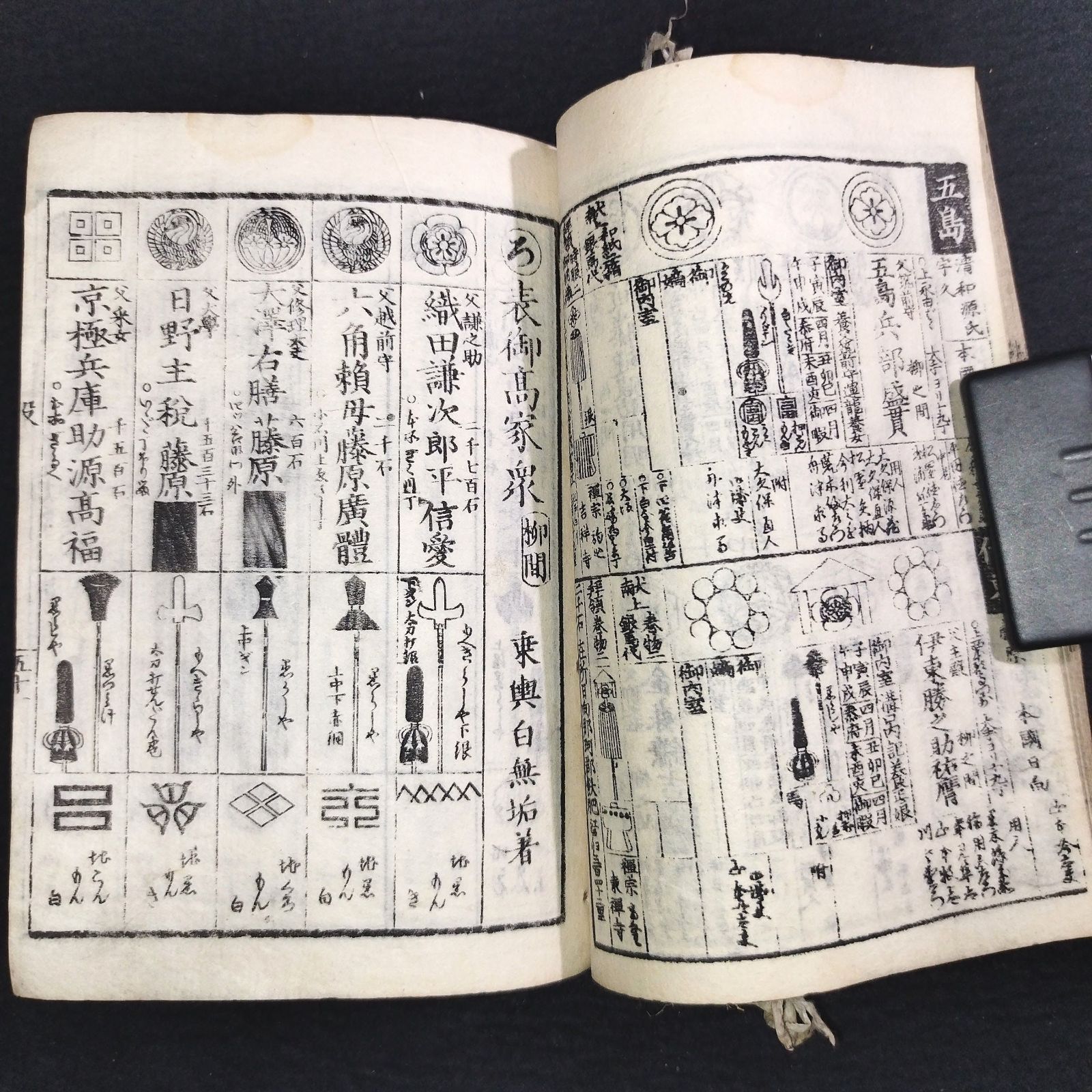 絵入 家紋 槍印 火消◇弘化武鑑◇武士 武家 絵本 江戸 時代物 浮世絵