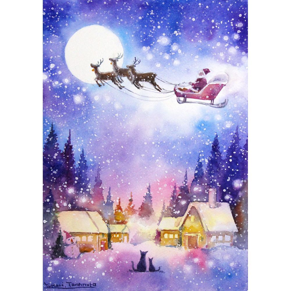 RUKURUKUさま 原画 白い音色 SMサイズ 水彩画 2729