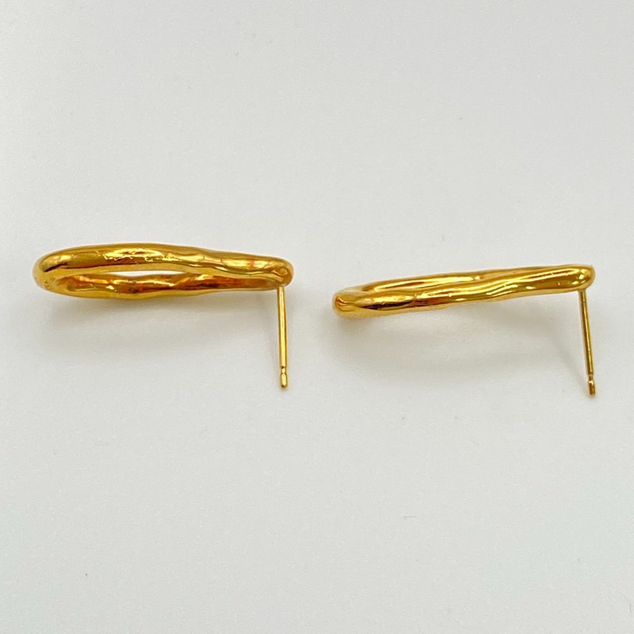 【美品】ete エテ k18 ゴールド ドローイング ピアス シルバー925 美品 ete エテ ドローイング フープ ピアス ゴールド 925 K18YG