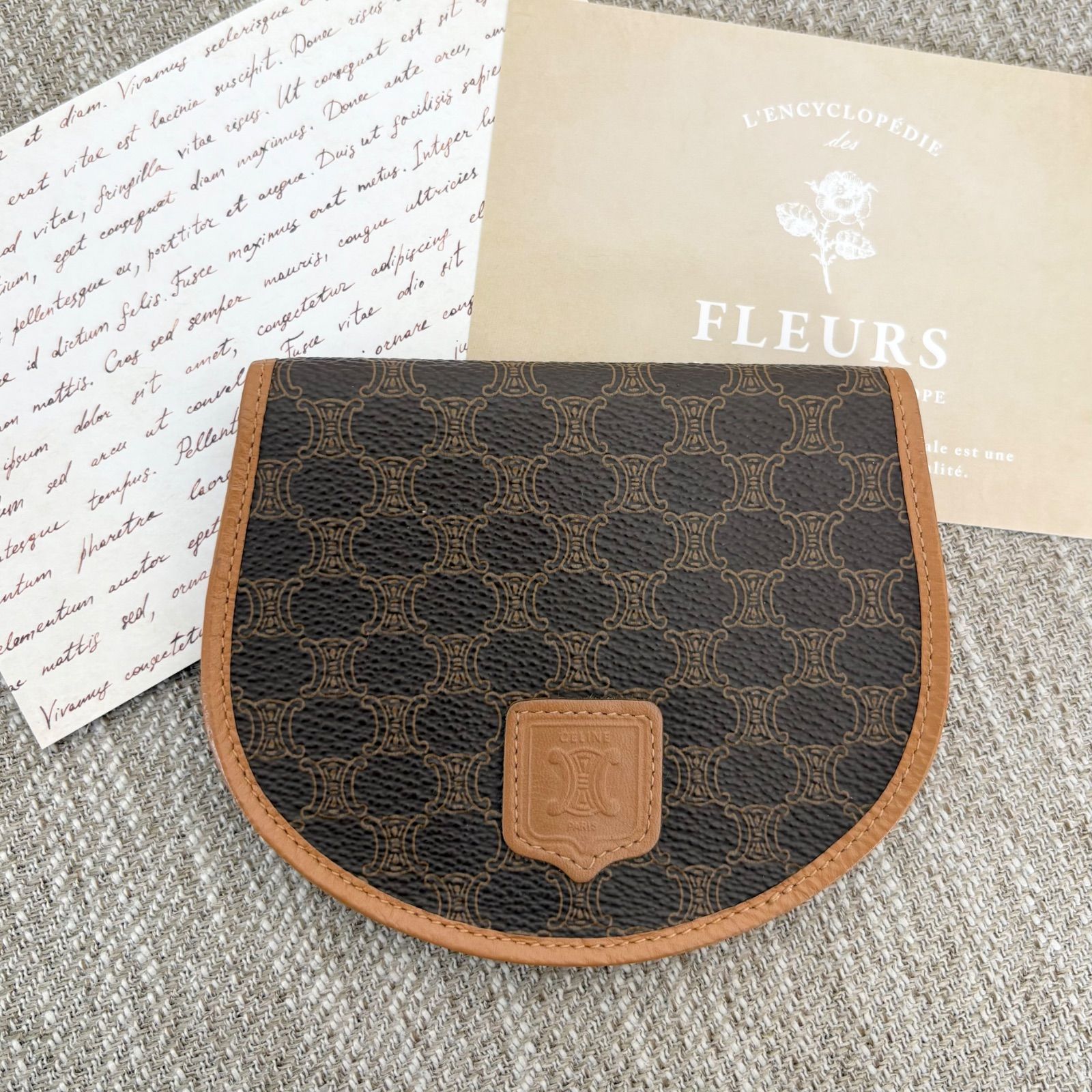 【極美品】CELINE　セリーヌ　マカダム柄　コインケース　ウォレット　レザー CELINE - 【中古】 セリーヌ コインケース マカダム デニム