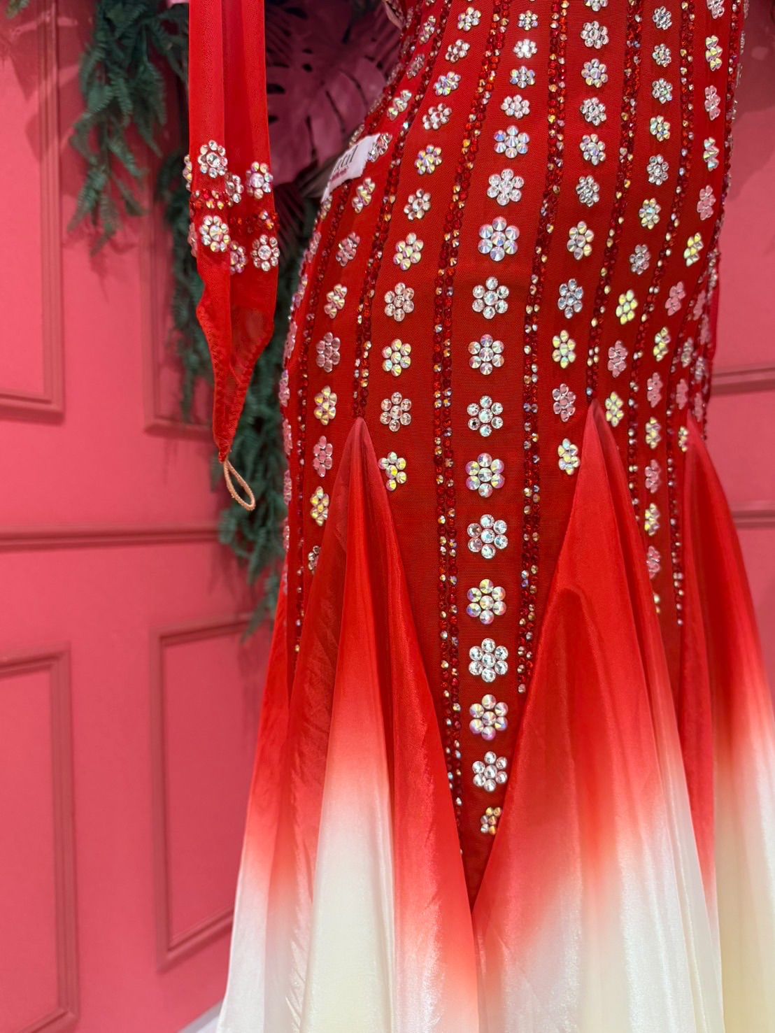 社交ダンス gentil ジャンティ ラテンドレス レッド サイズM LLC-HASEGAWATOSO_COM